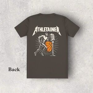 Athletainer Black Short Sleeve Graphic Tee with Orange Basketball Art